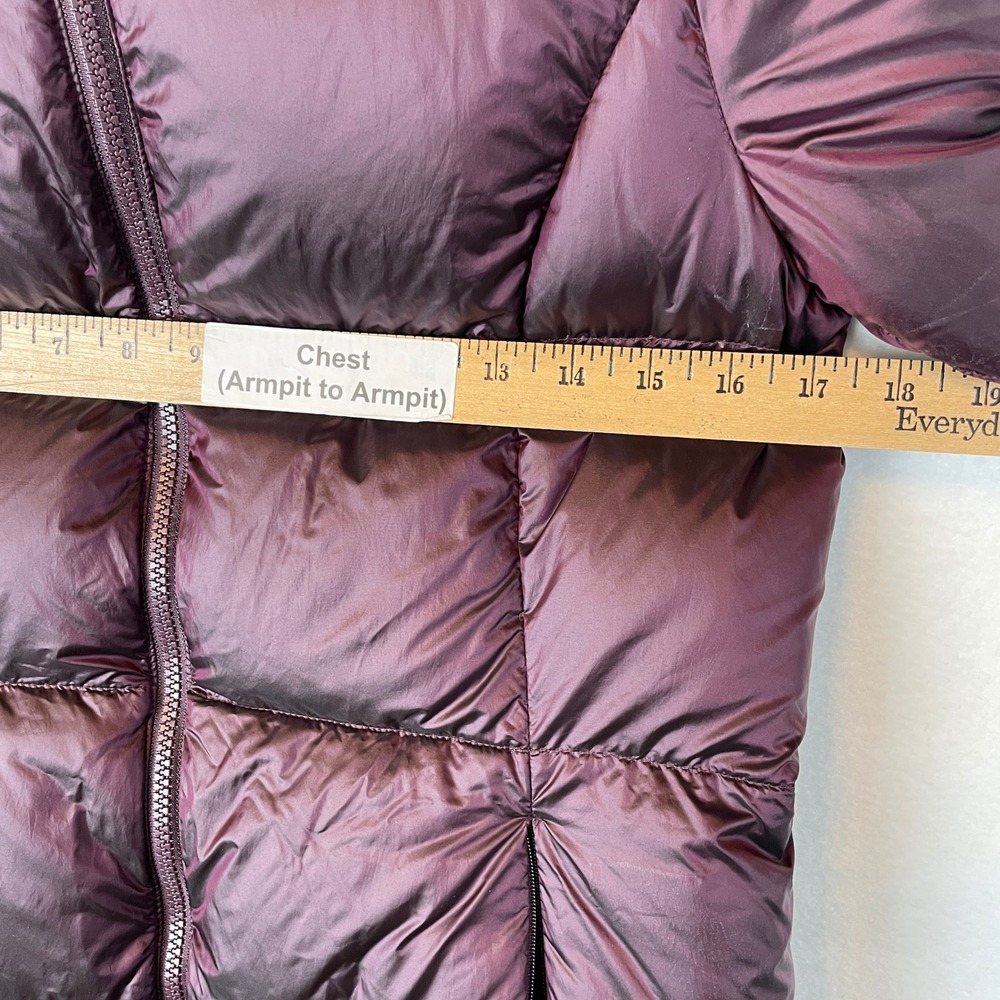 Eddie Bauer Luna Peak Down Parka Womens Small Plum Purple Puffer Jacket 550 Fill - Picture 5 of 7